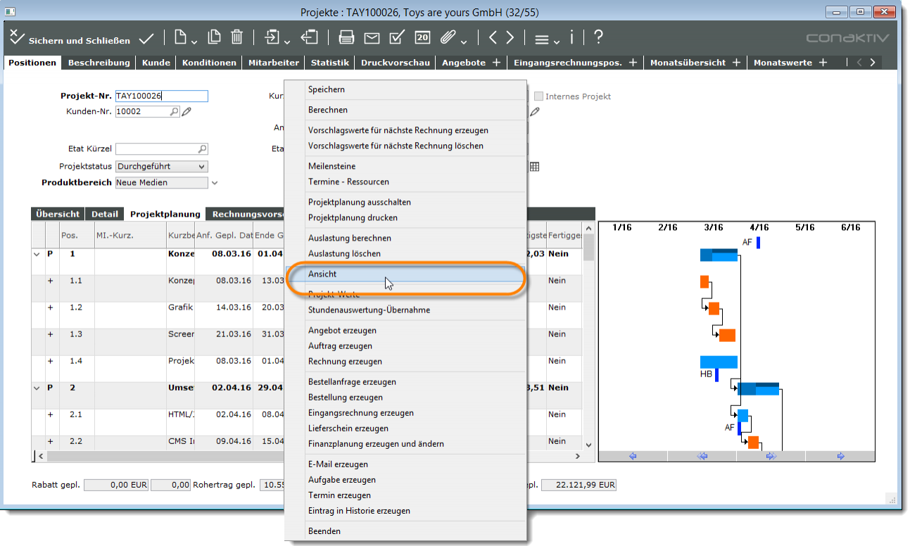 Ansicht ändern » ConAktiv Handbuch